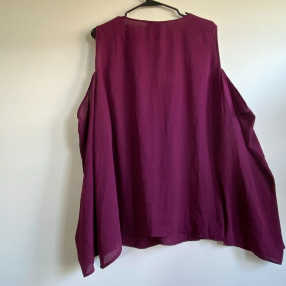 Bold Elements Cut to Curve Women Purple Paragon Cold Shoulder Tunic Plus 3X NEW - Picture 4 of 7